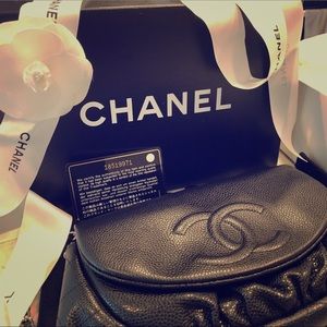 Authentic Chanel Half Moon Wallet on Chain